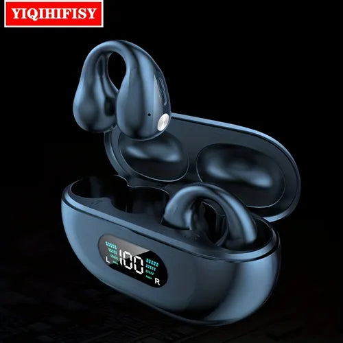 TWS Wireless 5.3 Earbuds Clip Ear Headset Waterproof Earphone Mini Earpiece Stereo Headphone For Xiaomi For Iphone Phone Headphones Gaming Earbuds