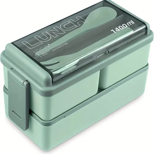 1pc/49oz, Square Bento Box, Adult Lunch Box Stackable, Bento Boxes For Adults Lunch Containers, Leak Proof Adult Bento Box With Removable Compartments, Bento Box Lunch Box Microwave Safe, Suitable For Lunches, Office, School And Travel