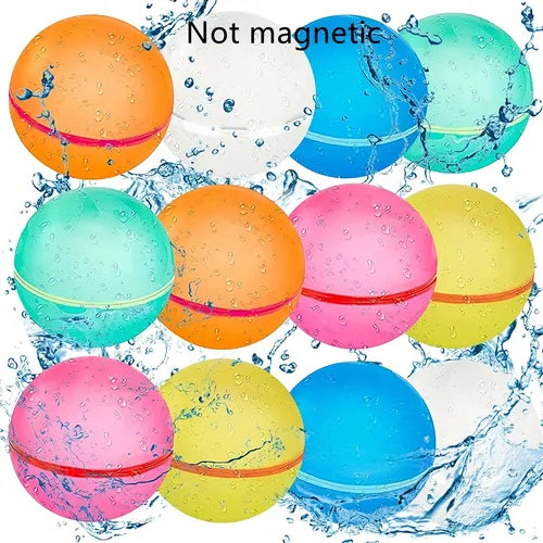 9pcs, New Party Favors Reusable Water Balloons, Splatter Ball Summer Water Plaything For Boys Girls - Swimming Pool Beach Outdoor Water Battle Game - Silicone Refillable Water Balloons