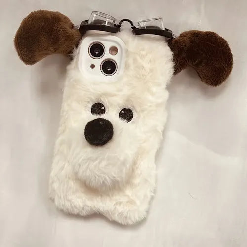 Plush Phone Case, Adorable Puppy Phone Protective Case Cover, Phone Case For,iPhone14/14Plus/14Pro/14ProMax ,iPhone13/13Pro/13ProMax ,iPhone12/12Pro/12ProMax