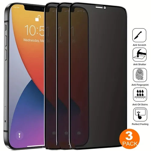 3Pcs Privacy Tempered Glass For IPhone 14 13 12 11 Pro XS Max XR Privacy Protection Screen Protectors