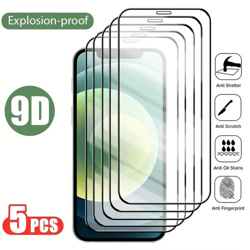 5 PCS Phone Screen Protector Protective Film Tempered Glass Glass Smartphone For Iphone 11 Pro/12/13/14 Plus/XS MAX/XR/X