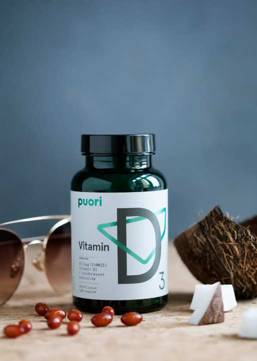 Puori Vitamin D3 62.5ug 120 Capsules