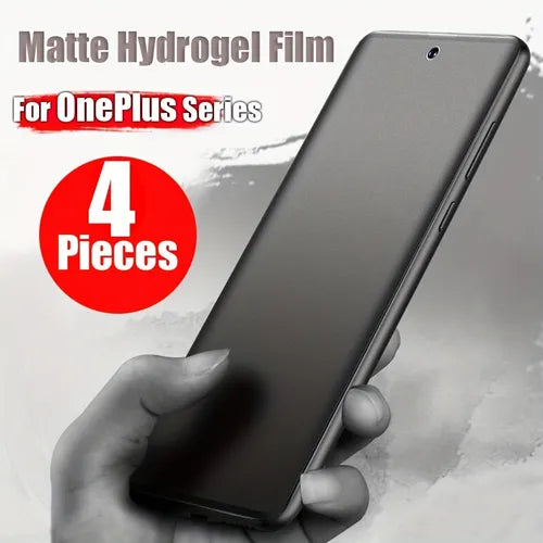 [4pcs] Matte Soft Hydrogel Film, Full Cover Screen Protector For OnePlus 7 8 9 10 11 7T 7Pro 8T 8Pro 9Pro 10pro 10T Pro 5G [anti-fingerprint]