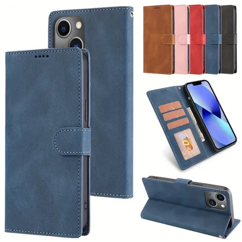 Luxury Wallet Flip PU Leather Phone Case For IPhone 14 13 12 Mini 11 Pro XS Max XR X 6 6S 7 8 Plus SE 2020 2022 Card Slots Cover With Strap