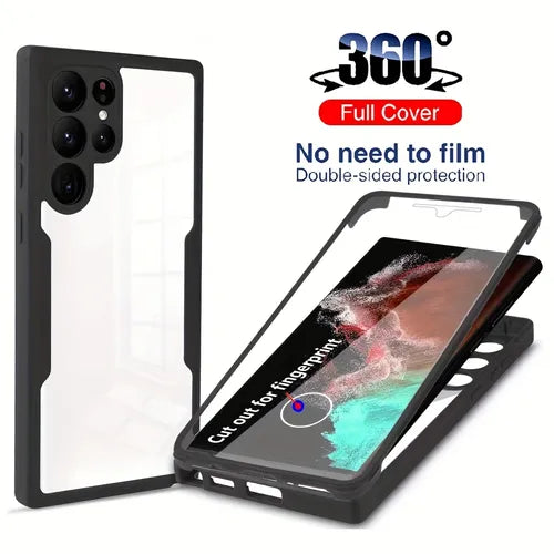 Double-sided 360 Full Body Dual Layers Phone Cases For Samsung Galaxy S23 Ultra S21 FE S22 S23 Plus S22 Ultra Dual Layer Phone Cover