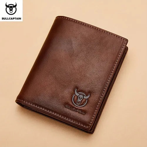 1pc Men's Cow Captain Leather Wallet Handmade Cow Pick-up Large Capacity Driver's License Card Bag Multi-Card Man's Wallet