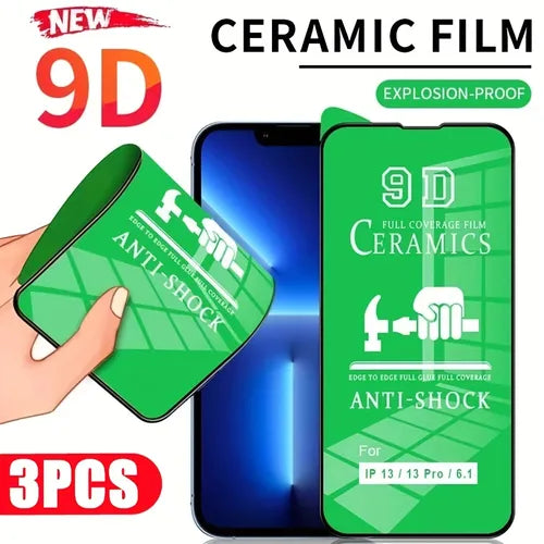 3pcs 9D Soft HD Ceramic Film For IPhone 12 13 Pro Max Mini Screen Protectors For IPhone 11 14 Pro  MAX X XR SE Not-Glass