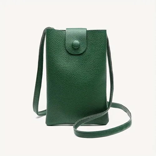 New Small And Solid Color PU Mobile Phone Bag Female Mini Niche All-match Simple And Cute Messenger Bag