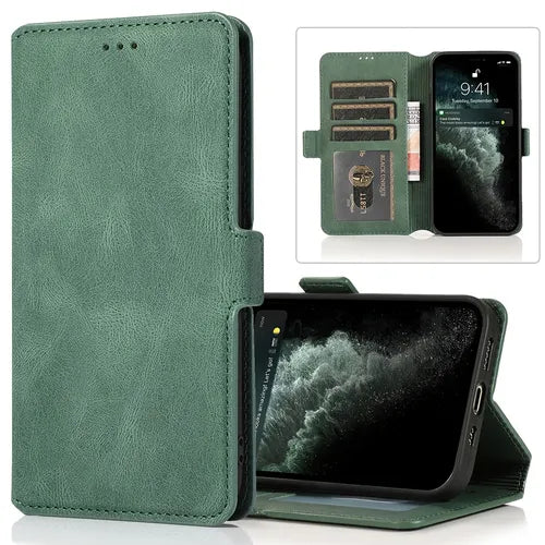 Leather Flip Wallet Case For IPhone 14 13 12 11 Pro XS MAX X XR 8 7 6s 6 Plus SE 2020 2022 Card Stand Slot Phone Cover