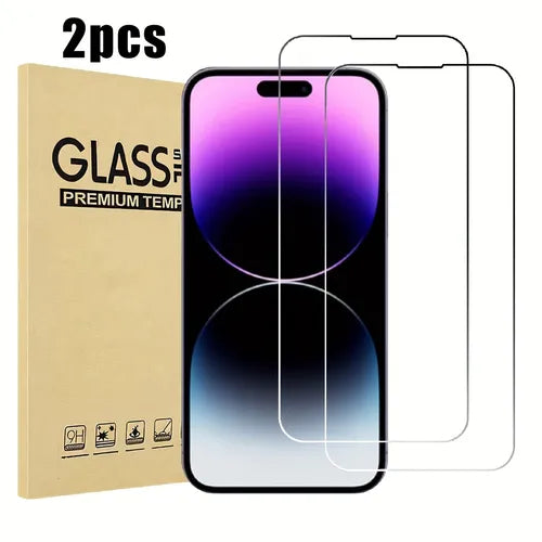 Two Pcs Full Screen Clear Tempered Glass Screen Protector For IPhone 7/7P/8/8P/X/XS/XR/Xs Max/11/11pro/11pro Max/12/12 Pro/12pro Max/13/13pro/13pro Max/14/14pro/14pro Max/14 Plus