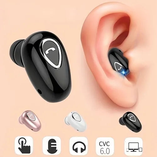 1pc Wireless BT Earphone Mini Invisible In-Ear Sports Earbuds With Microphone Stereo Headphones