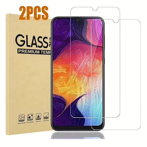 Two Packs Clear Tempered Glass Screen Protector For Samsung Galaxy A13/A14/A20/A21/A22 4G/A22 5G/A23/A24/A31/A32 4G/A32 5G/A33/A34/A51/A52/A53/A54/A71/A72/A73