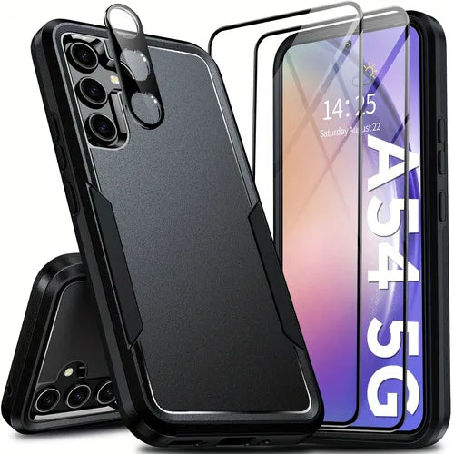 [5 In 1] For Samsung Galaxy A54 5G Case, Galaxy A54 5G Case With [2Pcs Tempered Glass Screen Protectors] & [2Pcs HD Lens Protector], 10FT Military Shockproof Rugged Samsung A54 5G Phone Case 6.4"