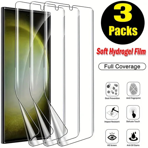 [3pcs] HD Clear Soft Hydrogel Screen Protector Cover For Samsung Galaxy S23 Ultra Plus S22 S21