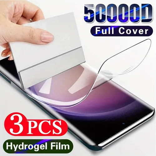 3pcs Phone Screen Protector Soft Full Cover Soft Protective Film For Samsung S8/S9/S10E/S10+/S10 5G/S20/S20+/S21/S21+/S22/S22+/S23+/S23 Ultra (Not Glass Hydrogel Film)