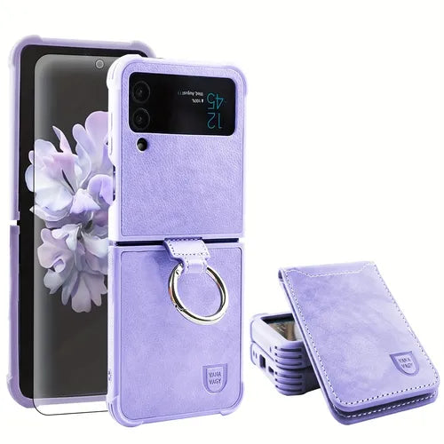 Phone Case For Samsung Galaxy Z Flip 4 5G Wallet Case For Women And Men, For Samsung Galaxy Z Flip 4 Folio Artificial Leather Cell Phone Case Supports Wireless Charging With Card Holder And Detachable Card Pack