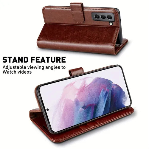 S21 FE Case S21 FE Wallet Case Leather Flip Card Holder Magnetic Closure Shockproof Phone Cover For Samsung Galaxy S21 FE