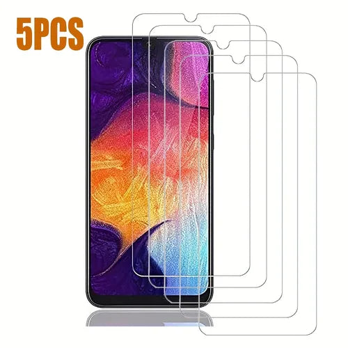 Five Pack Tempered Protective Film For Samsung A10 A20 A30 A40 A50 A70 A80 A90 Protective Screen Protector Glass On A31 A51 A71 A52 A53 A32 A21 A12 A13 A50S