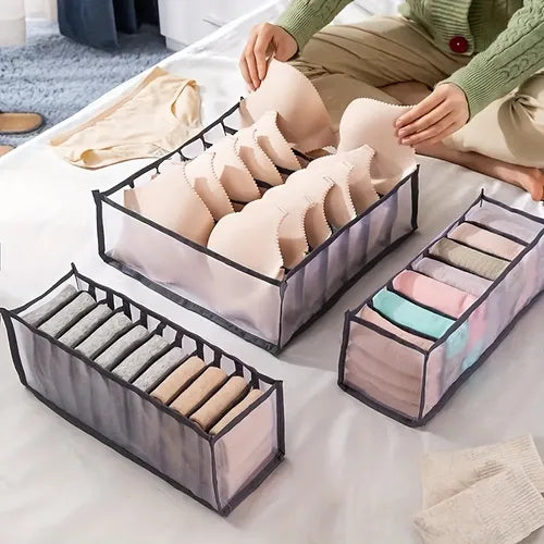 1pc/3pcs Underwear Compartment Organizer Socks Underwear Storage Box Drawer Storage Organizer Bag