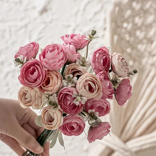 1 Bundle Of 18pcs Simulation Rose Flower, Home Living Room Decoration Fake Flower, Wedding Decor, Wedding Supplies, Artificial Flower, Photo Props, Outdoor Decor Fake Rose  Valentine's Day Gifts Birthday Gifts