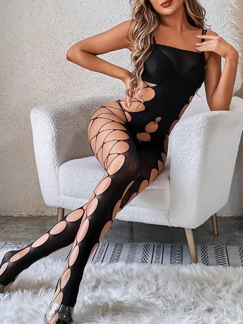 Sexy Lingerie Bodystocking Open Crotch Fishnet Hollow Out, Women's Lingerei & Underwear