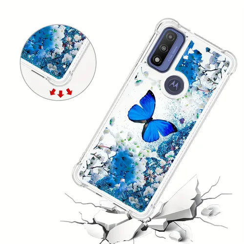 Women's Fashion Cover Flowable Liquid Beauiful Shockproof Case For Motorola Moto G Pure Moto G 5G 2022 Moto Edge 30 Pro Edge Plus 2022 Edge 30 Ultra X30 Moto G Stylus 2022 Moto G Power 2022