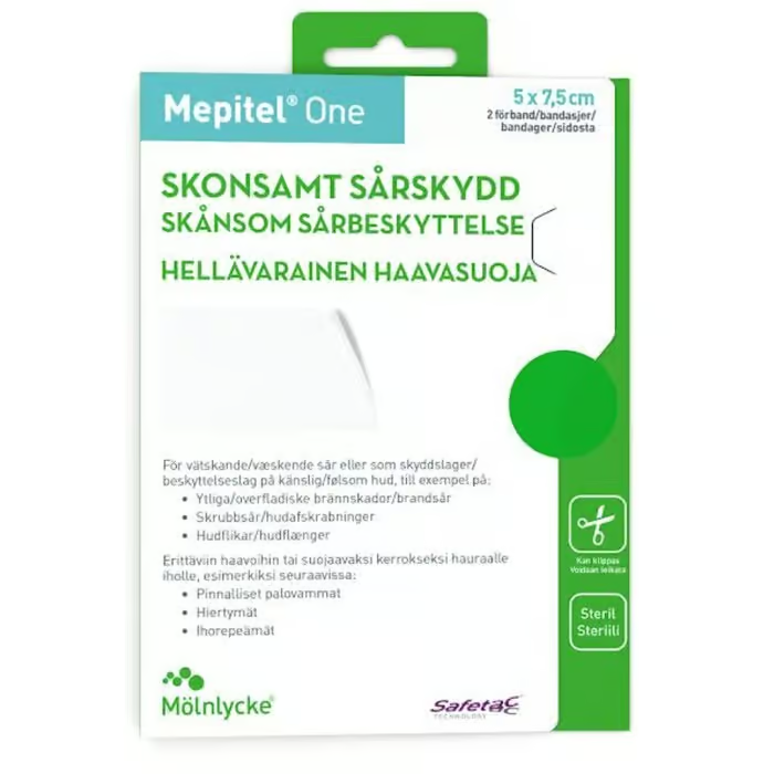 Molnlycke Health Care Mepitel Wound protection 5 x 7.5 cm 2 pcs