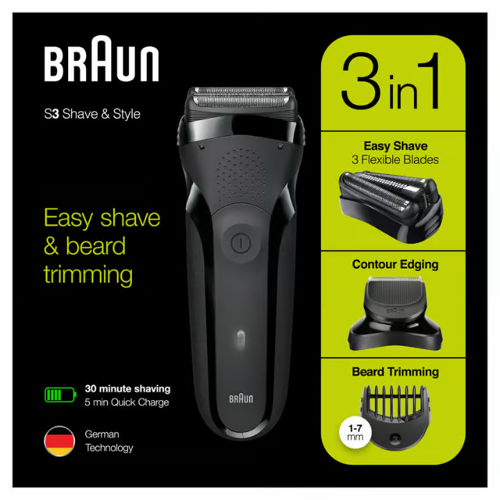 Braun Series 3 Shave & Style 300BT Men's Shaver Bl
