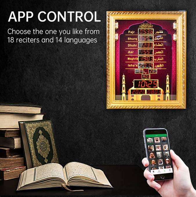 Quran Altavoces Silenciosos Reloj Azan Conjunto Silencioso Bluetooth